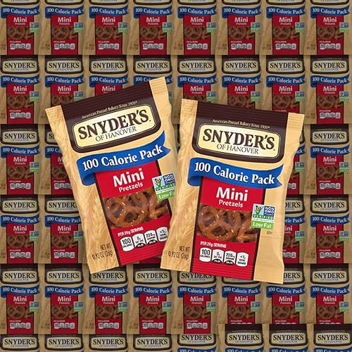 Snyder's of Hanover Mini Pretzels, 100 Calorie Individual Packs, 50 Count / .9 oz. by Bussin Boxes