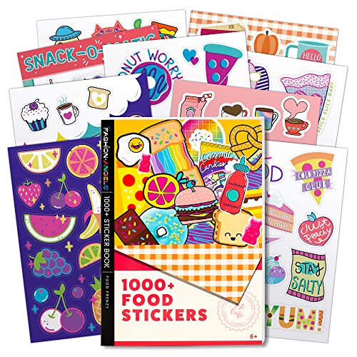 Fashion Angels 1000+ Food Sticker Book - Dive into Over 1,000 Delightful Cute Food Stickers for Kids, Perfect for Personalizing Laptops, Journals, Cards & More, Ideal for Kids Ages 6 and Up