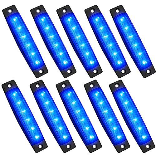 PSEQT 10 Pcs LED Rock Strip Lights Car Exterior Underglow Wheel Fender Well Lighting Kits Waterproof for Golf Cart Wrangler Offroad Truck RV UTV ATV Snowmobile (Blue)