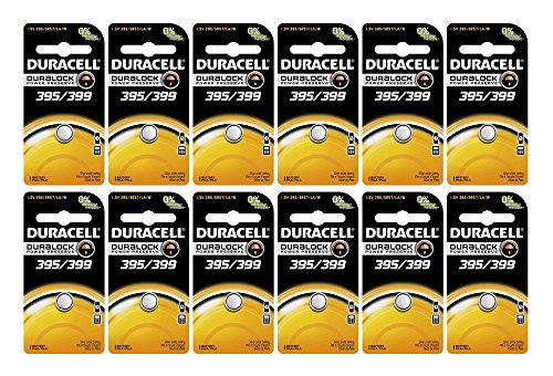 12-Pack Duracell 395/399 Batteries 1.5 Volt Silver Oxide Coin Button