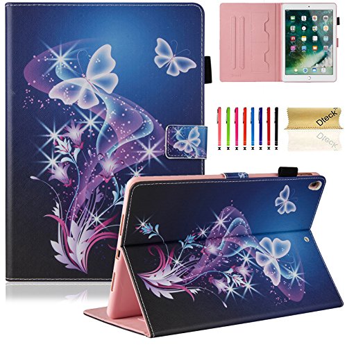 Dteck 10.5 Inch Case for iPad Air 2019 (3rd Generation, A2152 A2123 A2153) / iPad Pro 2017 (A1701 A1709) Tablet- Smart Stand Wallet Folio Cover Case with Auto Sleep Wake/Stylus Pen (Purple Butterfly)