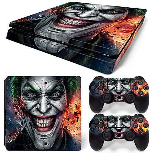 PS4 Slim Skin Joker Vinyl Decal Cover for Sony Playstation 4 Slim + 2 Controllers Sticker