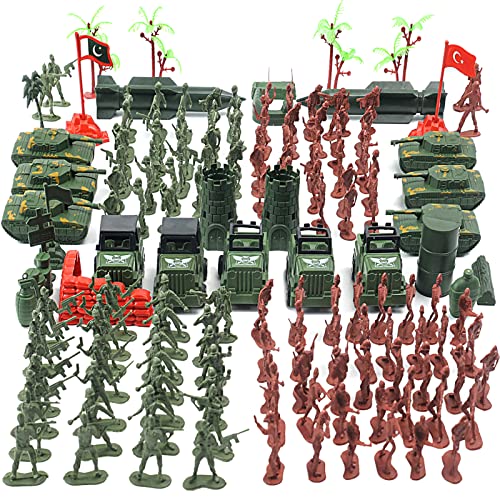 AMOR PRESENT 307 PCS Army Toys Military Set, Men Soldier Playset Plastic Toy Soldiers Figures and Accessories with Vehicles, Aircraft, Boats, Helicopters