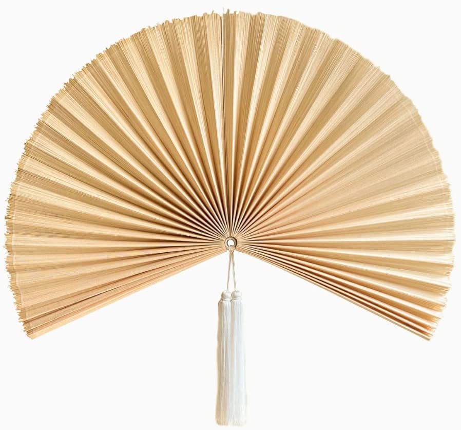 ChicnChill Decorative Folding Fans, Bamboo Fan, Boho Wall Fan Decor, Large Fan Wall Decor, Folding Fan Wall Decor, Hanging Fans for Bedroom, Living Room (Extra Large 59''x29.5'')