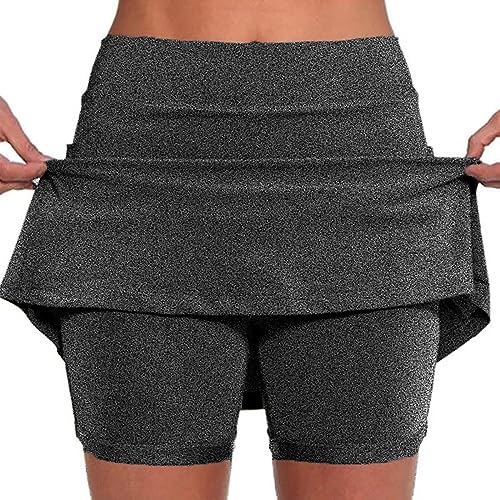 Todays Daily Deals Clearance Amaon Todays Deals Yoga Shorts for Women, Womens Elastic Yoga Culottes Solid Color Athletic Shorts Lightning Deals of Today Prime Clearance Dark Gray 3X-Large