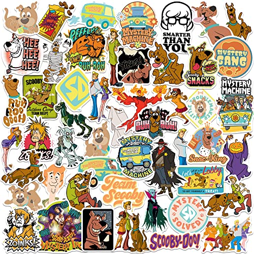 Scooby Doo! Variety 50CT Sticker Pack Large Deluxe Stickers Variety Pack - Laptop, Water Bottle, Scrapbooking, Tablet, Skateboard, Indoor/Outdoor - Set of 50