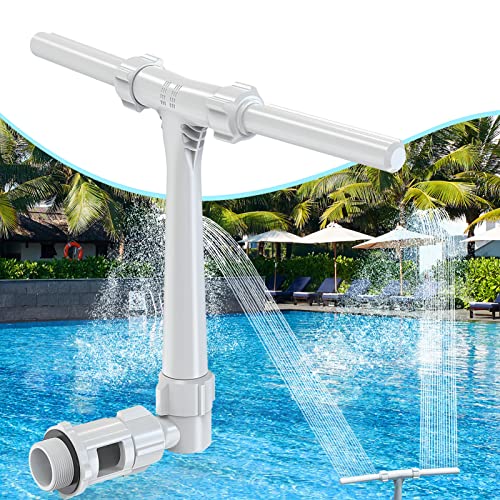 Poolhacker Pool Fountain - Dual Spray Water Fountains for Above Ground/Inground Pools, 2-in-1 Adjustable Waterfall Pool Sprinkler Fountain for Cooling & Relaxation (for in-tex & for Best-Way)