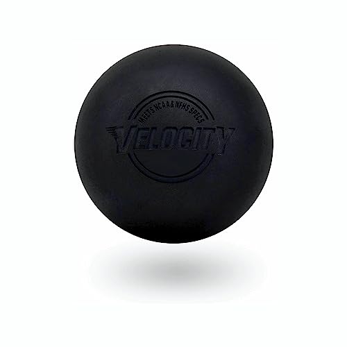 Velocity Massage Lacrosse Ball for Muscle Knots, Myofascial Release, Yoga & Trigger Point Therapy - Firm Rubber Scientifically Designed for Durability and Reliability - Black, 1 Ball