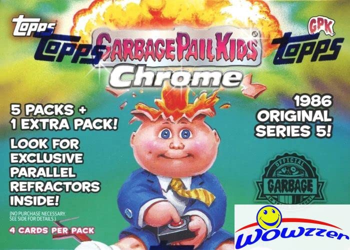 2022 Topps Garbage Pail Kids CHROME Series 5 EXCLUSIVE Factory Sealed Blaster Box with Special ATOMIC REFRACTORS! Look for Autos, Prism Refractors, Printing Plates, C-Name Variations & More! WOWZZER!