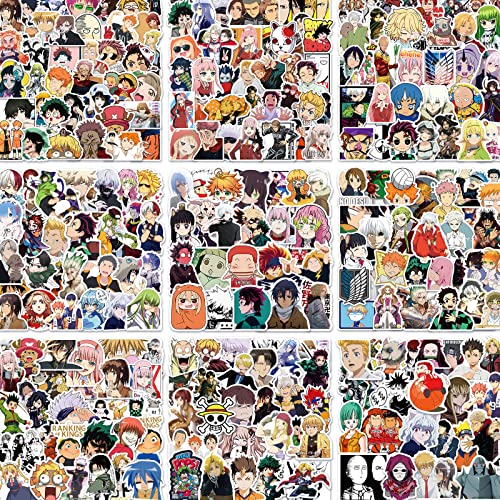 300 Pcs Anime Mixed Stickers, Classic Anime TheSmed Stickers, Vinyl Waterproof Stickers for Water Bottles Laptop Phone Skateboard Notebook, Gift for Kids Teens Adults