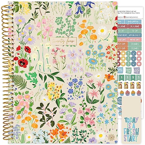 bloom daily planners 2024 (8.5' x 11') Calendar Year Day Planner (January 2024 - December 2024) - Weekly/Monthly Dated Agenda Organizer with Tabs - Garden Party