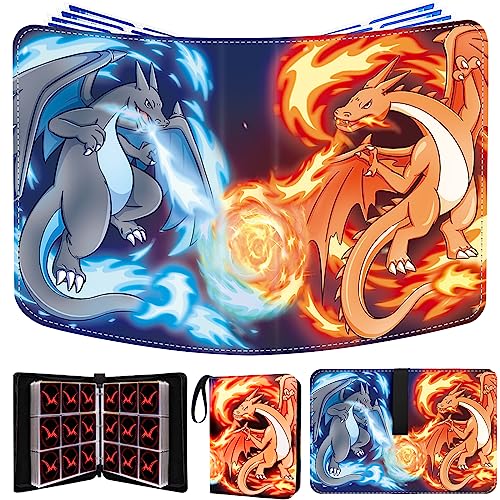 Card Binder Trading Cards Case With 50 Sleeves, 9-Pocket Card Book Holder Fits 900 Cards for TCG Game Cards Collection, Sports Trading Cards Collector Album