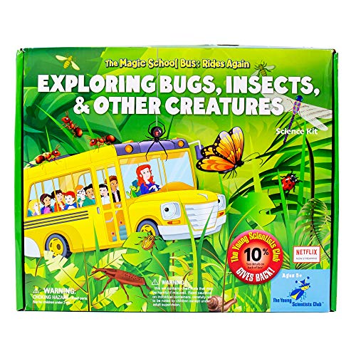 The Magic School Bus Exploring Bugs, Insects & Creatures, at-Home STEM Kits for Kids Age 5 and Up, Insect Kits for Young Scientists, DIY Bug House, Insect Games