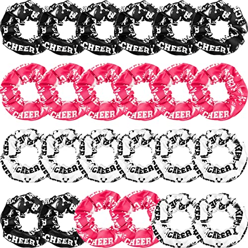MTLEE 24 Pcs Cheer Scrunchies Bulk Cheer Pack Gifts Cheer Hair Accessories Cheerleading Hair Ties Cheerleading Elastics for Girls Women Cheer Teams Birthday Party