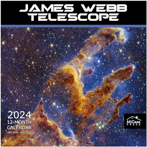 MICASA James Webb Telescope 2024 Hangable Monthly Wall Calendar |12' x 24' Open | Thick & Sturdy Paper | Giftable | Outer Space NASA | Explore the Universe with the Webb Telescope