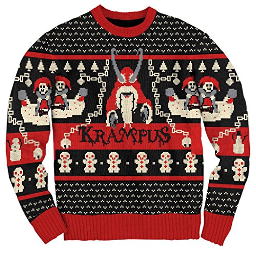 Ripple Junction Krampus Knit Ugly Christmas Sweater Black