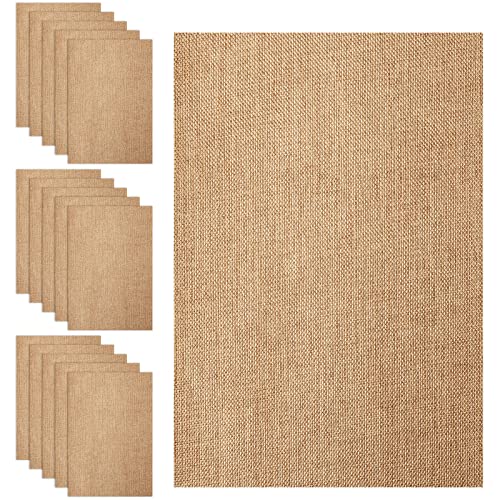 18 Sheets Printable Natural Burlap Paper Pad, 8.5 x 11 Inch Burlap Scrapbooking Supplies Laminated Burlap Paper Cardstock Vintage Craft Burlap Scrapbook Paper Printable Burlap Sheets for Burlap Print
