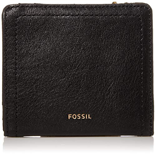 Fossil Women's Logan Leather Wallet RFID Blocking Small Bifold, Black (Model: SL7829001)