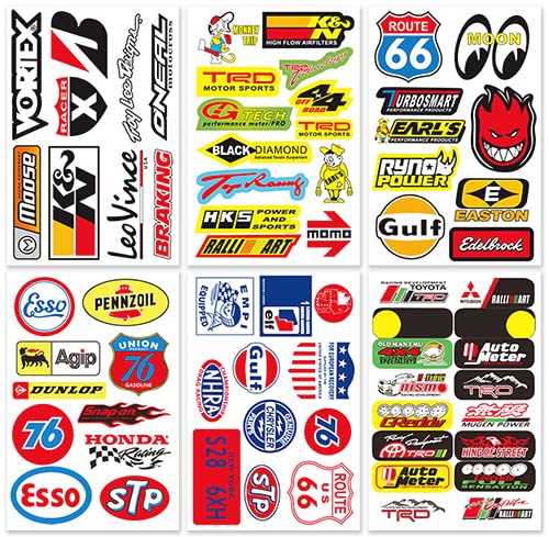 Cars Motor STP Esso Gulf 76 Oil NHRA Drag Racing Lot 6 Vinyl Graphic Decals Stickers D6095