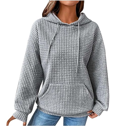 D-054 Gray Cuff Sleeve Outfit for Teen Girls Winter Fall Crew Neck Loose Fit Long Lounge Ruched Crochet Hooded Plain Hoods Outfits Sweatshirts Womens 2023 Clothes Fashion M