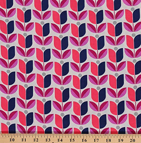 Quality Fabric Joel Dewberry Flora Rayon Tulips Tulip Flowers Flower Floral Fabric