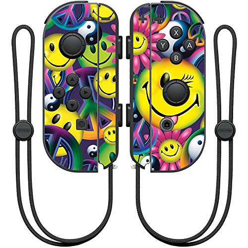 MightySkins Skin Compatible with Nintendo Joy-Con Controller – Peace Smile | Protective, Durable, and Unique Vinyl Decal wrap Cover | Easy to Apply, Remove, and Change Styles | Made in The USA
