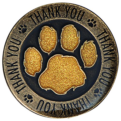 Anderson's Thank You Award Pins with Gold Glitter Paw Print, 12 Pins