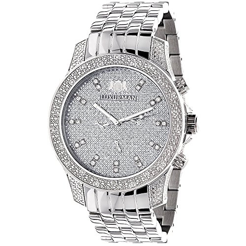 LUXURMAN Mens Diamond Watch 0.50ctw of Diamonds