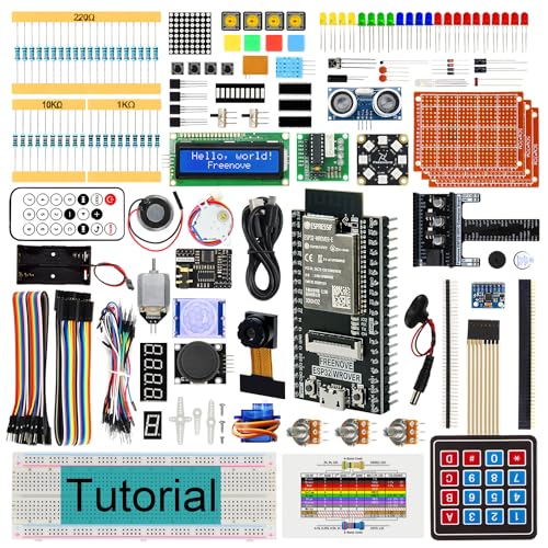 Freenove Ultimate Starter Kit for ESP32-WROVER (Included) (Compatible with Arduino IDE), Onboard Camera Wireless, Python C, 814-Page Detailed Tutorial, 240 Items, 127 Projects