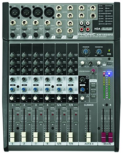 Phonic 8 Channel Mixer with Effects (AM1204FX)