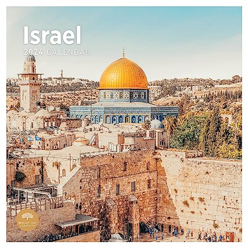 2024 Israel Monthly Wall Calendar by Bright Day, 12 x 12 Inch Jerusalem Dead Sea Bethlehem
