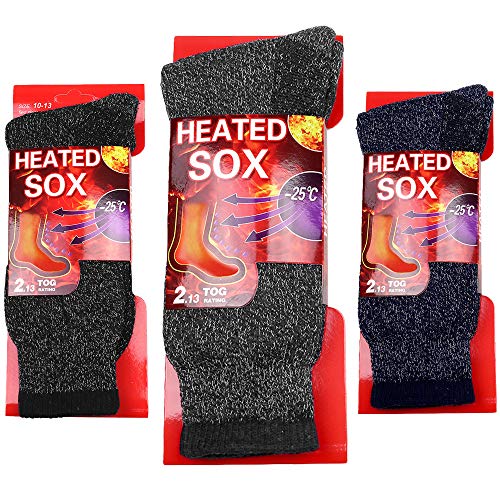 Falari 3-Pack Men's Winter Thermal Socks Heated Sox for Out Door Activities