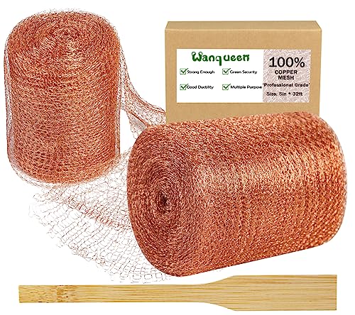 Copper Mesh Roll for Mice Rat Rodent Repellent, Sturdy 32 Feet Copper Wool Mouse Trap for Bat Snail Bird Control with Packing Tool