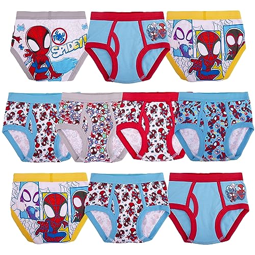 Spiderman Boys' Briefs Underwear Multipacks, SpideyFriends 10pk, 4T