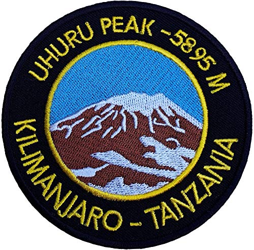 Mount Kilimanjaro Iron on Patch / 3.5 Inch Embroidered Uhuru Peak Tanzania Trekking BadgeF