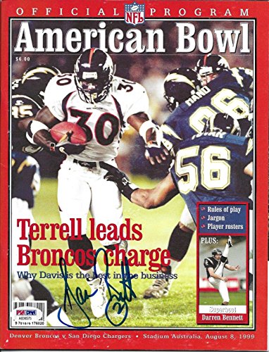 Darren Bennett Signed 1999 Chargers Football American Bowl Game Program PSA/DNA - Autographed NFL Magazines