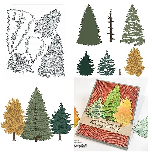 Sznilindm Christmas Tree Dies Carbon Steel Template Stencil for DIY Embossing, 5.11x5.9in, Perfect for Card Making & Scrapbooking