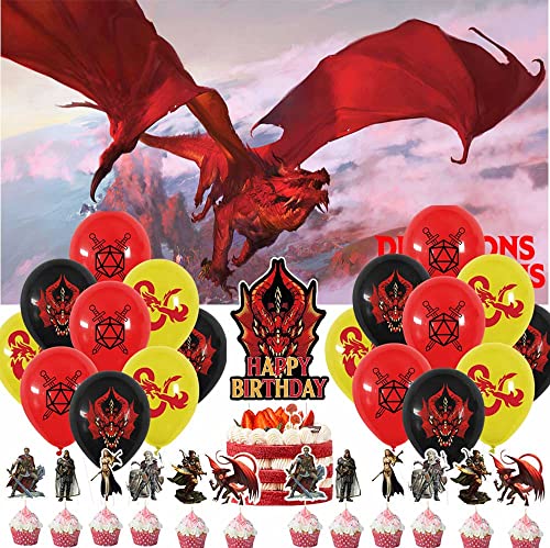 Dungeon of Dragon Party Supplies Decorations Cake Topper Birthday Backdrop Background Decor