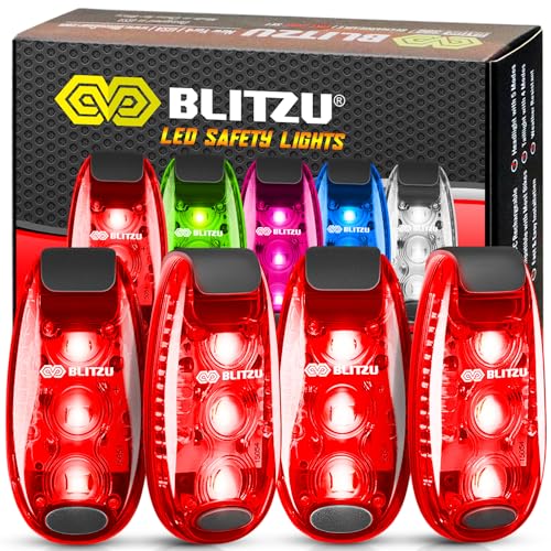 BLITZU Runners Lights for Night Safety Dog Walking Light Lights for Walking at Night Safety Lights Walking Night Red Strobe Light Dog Leash Light Walking Light Led Running Lights Dog Safety Light Red