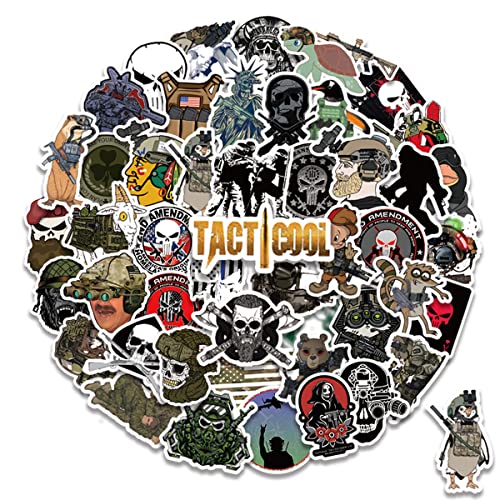 Tactical Stickers 52PCS Funny Tactical Stickers and Decals Gift,Hard Hat Stickers,Military Stickers and Decals,Stickers for Adults/Tenns
