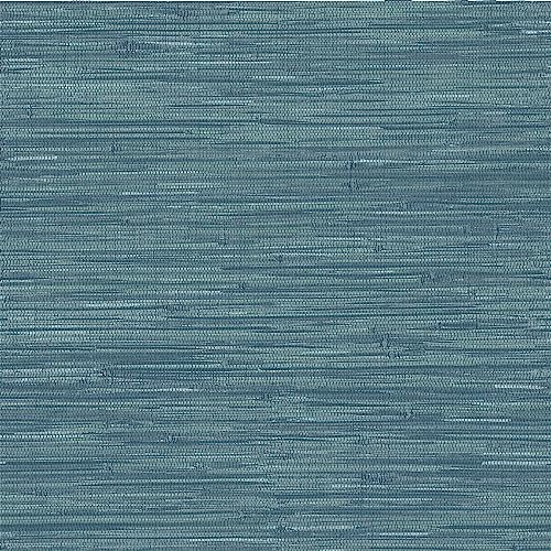 NuWallpaper NU2874 Navy Grassweave Peel & Stick Wallpaper, Blue