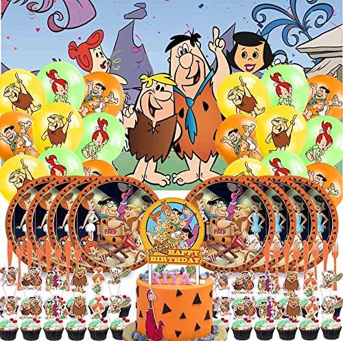 Flintstones Party Supplies Birthday Decorations Plates Balloons Banner Cake Toppers Decorations Decor