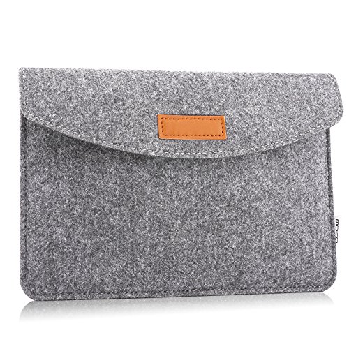 MoKo 7-8 Inch Sleeve Bag, Portable Carrying Protective Felt Tablet Case Cover Fits iPad Mini (6th Gen) 8.3' 2021, iPad Mini 5/4/3/2/1, Samsung Galaxy Tab S2 8.0, Tab A 8.0, ZenPad Z8s 7.9 - Light Gray