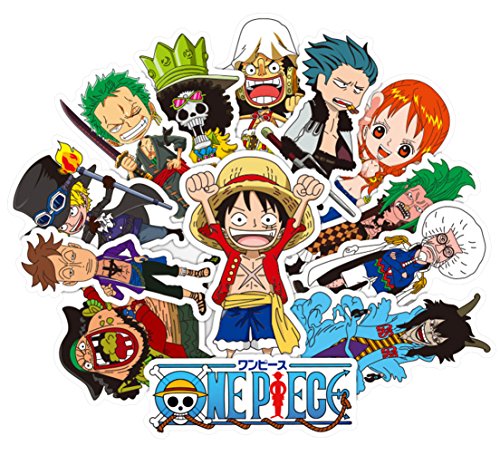 One Piece Anime Cartoon Laptop Stickers Waterproof Skateboard Pad MacBook Car Snowboard Bicycle Luggage Decor (48pcs)