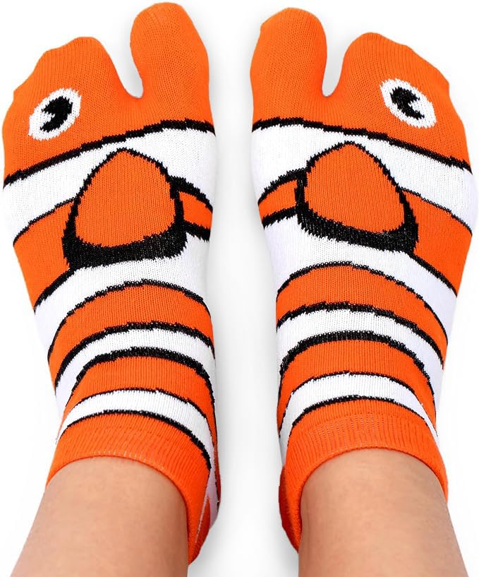 FISHY FEET Funny Socks for Men and Women | Unisex Fun Socks for Women and Men for White Elephant Gift, Christmas Stocking Stuffer, Gift for Teenagers Idea | Crazy Novelty Socks | One Size Fits Most