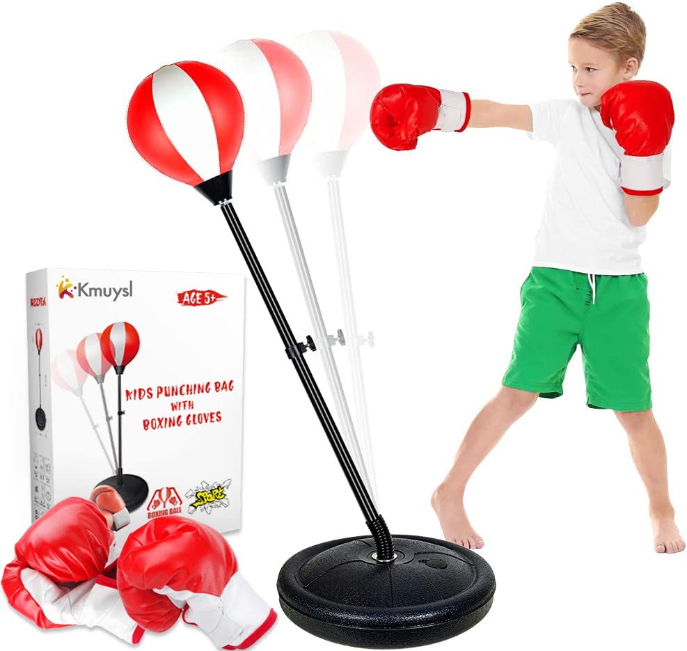 KMUYSL Punching Bag for Kids, Boxing Bag with Gloves, Height Adjustable Punching Bag for Age 5, 6, 7, 8 9 10+ Years Old Boys Girls, Ideal Chritsmas Birthday Gift for Kids