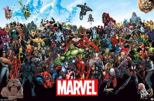 Trends International Marvel Comics The Lineup Wall Poster 22.375' x 34' for Playroom