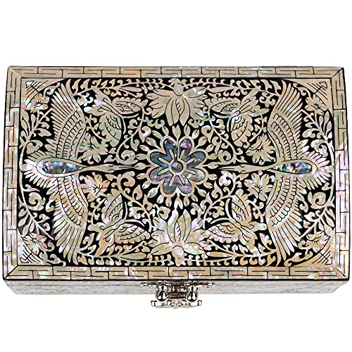 February Mountain Mother of Pearl Box - Abalone Shell Handmade Trinket Box Gifts for women who have everything