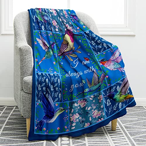 Jekeno Hummingbird Flower Floral Blanket Gifts for Women Mom Kids Girls Toddlers Easter Birthday Mother's Day Presents Home Bedroom Living Room Bird Decor Soft Cozy Plush Throw Blanket 50'x60'