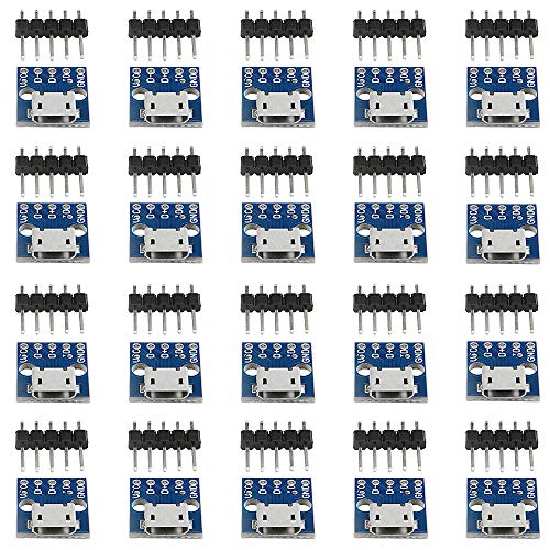 WMYCONGCONG 20 PCS Micro USB Power Adapter 5-Pin Board 2.54mm 5V Breakout Module with Male Pin Header